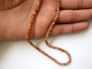 Sunstone Rondelle Beads, Faceted Rondelle Beads, 4mm Gemstone Beads, 13 Inch Strand, GDS648