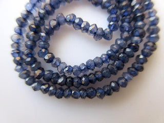 Iolite Rondelle Beads, Faceted Rondelle Beads, 3mm Gemstone Beads, 13 Inch Strand, GDS649