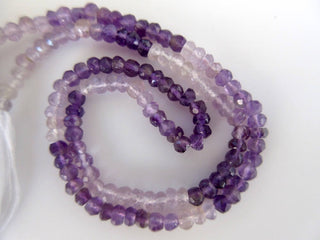 Shaded Amethyst Rondelle Beads, 3mm Faceted Rondelle Beads, Amethyst Gemstone Beads, 13 Inch Strand, GDS650