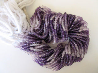 Shaded Amethyst Rondelle Beads, 3mm Faceted Rondelle Beads, Amethyst Gemstone Beads, 13 Inch Strand, GDS650