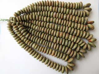 Unakite Plain Rondelle Beads, Unakite Smooth Rondelle Button Beads, 12mm to 23mm Beads, 16 Inch Strand, GDS653