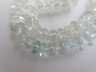 Blue Topaz Rondelle Beads, Smooth Blue Topaz Rondelle Beads, 6mm to 10mm Beads, 16 Inch Strand, GDS662