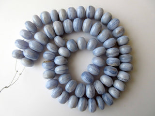 17mm Huge Lace Agate Rondelle Beads, Smooth Light Blue Lace Agate Beads, 13 Inch Strand, GDS663