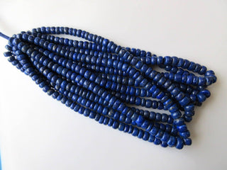 Natural Lapis Lazuli Rondelle Beads, Lapis Lazuli Smooth Rondelle Beads, 6mm To 8.5mm Beads, 18 Inch Strand, GDS669