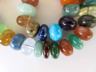 Multi Gemstone Rondelle Beads, Crystal Turquoise Lapis Onyx Carnelian Rondelle Beads, 11mm Beads, 18 Inch Strand, GDS674