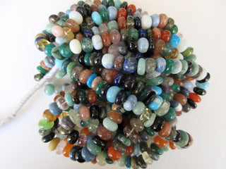 Multi Gemstone Rondelle Beads, Crystal Turquoise Lapis Onyx Carnelian Rondelle Beads, 11mm Beads, 18 Inch Strand, GDS674