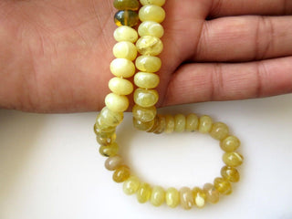 Yellow Opal Rondelle Beads, Smooth Opal Rondelle Beads, 9mm Beads, 16 Inch Strand, GDS678