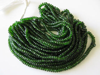 AAA Green Chrome Tourmaline Faceted Rondelle Beads, Faceted Chrome Dravite Green Tourmaline, 4.5mm To 7mm, 17 Inch Strand GDS479