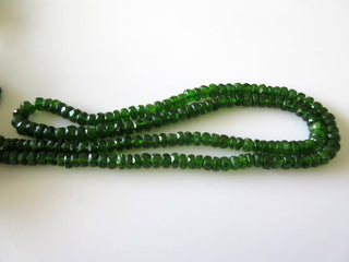 Green Chrome Tourmaline Faceted Rondelle Beads, Faceted Chrome Dravite Green Tourmaline, 3mm To 4mm, 16 Inch Strand GDS680