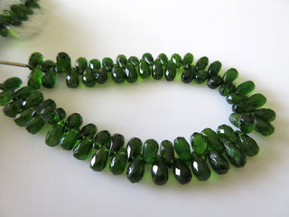 AAA Green Chrome Tourmaline Faceted Tear Drop Beads, Chrome Dravite Green Tourmaline Beads, 4x6mm, 7 Inch Strand, GDS684