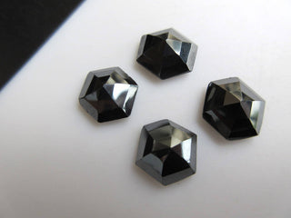 10 Pieces 10x10mm Natural Hematite Hexagon Shaped Rose Cut Faceted Flat Back Loose Cabochons BB445