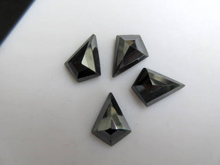 10 Pieces 14x10mm Natural Hematite Fancy Shaped Faceted Flat Back Loose Gemstones BB452