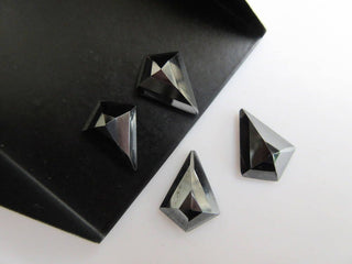 10 Pieces 14x10mm Natural Hematite Fancy Shaped Faceted Flat Back Loose Gemstones BB452