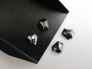 10 Pieces 10x10mm approx. Natural Hematite Fancy Shaped Rose Cut Cabochons Faceted Flat Back Loose Gemstone BB450