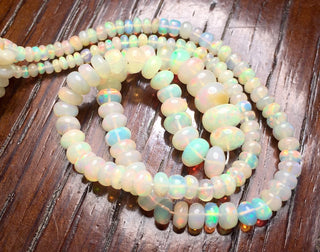 Natural Ethiopian Welo Opal Rondelle Beads, Ethiopian Opal, 16 Inch Opal Smooth Rondelles, 3mm To 8mm Each Not Enhanced, DDS699