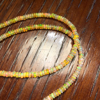 Tiny 3mm To 4mm Smooth Ethiopian Welo Opal Rondelle Beads, 17 Inch Natural Not Enhanced Opal Smooth Rondelles, GDS701