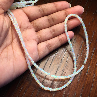 3mm To 5mm Ethiopian Welo Opal Rondelle Beads, 18 Inches Natural Not Enhanced Opal Smooth Rondelles, DDS703