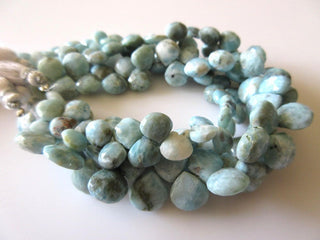 8mm To 9mm Natural Larimar Faceted Heart Shaped Briolette Beads, Larimar Jewelry, Larimar Stone, 8 Inch Strand, GDS711