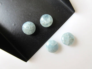 10 Pieces 10x10mm Natural Aquamarine Round Shaped Both Side Faceted Loose Gemstones BB466/3