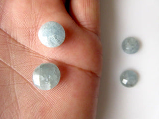 10 Pieces 10x10mm Natural Aquamarine Round Shaped Both Side Faceted Loose Gemstones BB466/3