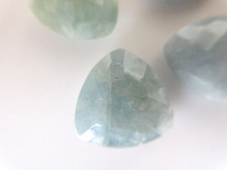 10 Pieces 14x14mm Natural Blue Aquamarine Trillion Shaped Both Side Faceted Loose Gemstones BB466/10