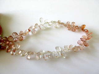 AAA SunStone Faceted Pear Beads, Natural Sunstone Briolettes Beads, 8 Inch Strand, 8mm Approx, GDS714