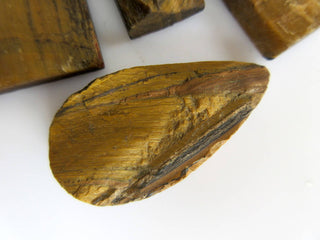 4 Pieces Huge 24mm to 37mm Raw Rough Tiger Eye Mix Shaped Specially Cut For Creating Beautiful Jewelry, BB470