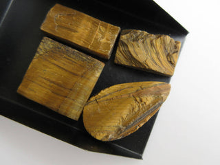 4 Pieces Huge 24mm to 37mm Raw Rough Tiger Eye Mix Shaped Specially Cut For Creating Beautiful Jewelry, BB470