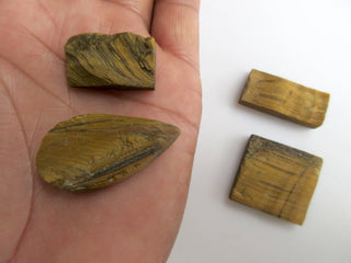 4 Pieces Huge 24mm to 37mm Raw Rough Tiger Eye Mix Shaped Specially Cut For Creating Beautiful Jewelry, BB470