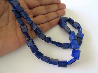 AAA Lapis Lazuli Step Cut Tumble Beads, Natural Lapis Lazuli Faceted Nugget Beads, 8mm To 15mm Beads, 18 Inch/9 Inch Strand, GDS723