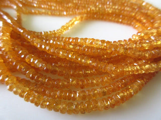 Spessartite Orange Garnet Rondelle Beads, Micro Faceted Mandarin Garnet Rondelles, 2mm To 3.5mm Each, 19 Inch Strand, GDS724