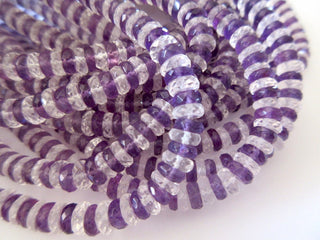 Crystal Quartz Pink Amethyst Faceted Tyre Rondelle Beads, 5.5mm To 6mm Natural Amethyst Beads, 16 Inch Strand, Gds730