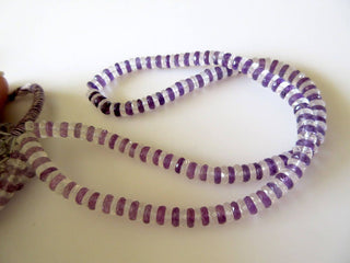 Crystal Quartz Pink Amethyst Faceted Tyre Rondelle Beads, 5.5mm To 6mm Natural Amethyst Beads, 16 Inch Strand, Gds730