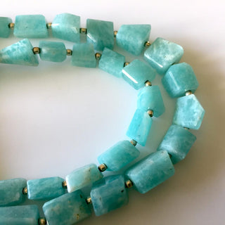 Amazonite Tumble Beads, Faceted Amazonite Beads, 6mm To 10mm Natural Amazonite Gemstone Beads, 17 Inch Strand, GDS775