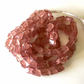 Strawberry Quartz Tumbles, Rare AAA Pink Natural Strawberry Quartz Beads, 6mm To 15mm Beads, 17 Inch Strand, GDS777