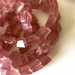 Strawberry Quartz Tumbles, Rare AAA Pink Natural Strawberry Quartz Beads, 6mm To 15mm Beads, 17 Inch Strand, GDS777