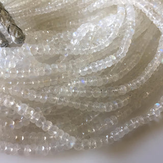 AAA Natural Rainbow Moonstone Multi Strand Necklace, 10 Strand Multi Line Faceted Moonstone Beads, 4mm To 5mm Bead, GDS781