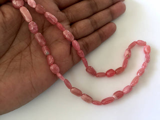 Natural Pink Rhodochrosite Tumble Beads, Rhodochrosite Smooth Tumbles, 7mm To 10mm, 16 Inch Strand, GDS801