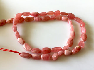 Natural Pink Rhodochrosite Tumble Beads, Rhodochrosite Smooth Tumbles, 7mm To 10mm, 16 Inch Strand, GDS801