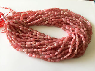 Natural Pink Rhodochrosite Tumble Beads, Rhodochrosite Smooth Tumbles, 7mm To 10mm, 16 Inch Strand, GDS801