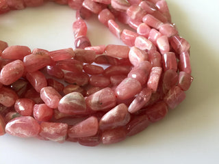 10mm To 13mm Natural Pink Rhodochrosite Tumble Beads, Rhodochrosite Smooth Tumbles, 16 Inch Strand, GDS802