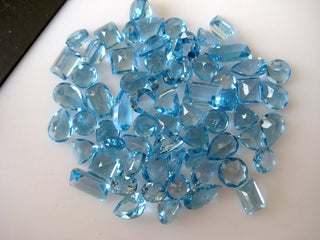 10 Pieces 5mm To 8mm Natural Swiss Blue Topaz Mix Shaped Faceted Loose Gemstones BB316