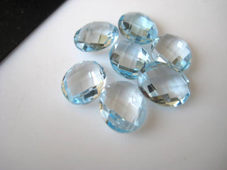 10 Pieces 10x7mm Natural Sky Blue Topaz Oval Shaped Faceted Loose Gemstones BB320