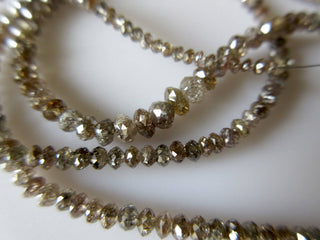 16 Inches Clear Cognac Color Faceted Diamond Beads, 2mm To 4mm Clear brown Champagne Diamond Faceted Beads, DDS494/20