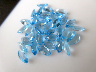 10 Pieces 7x4mm Natural Swiss Blue Topaz Faceted Marquise Shaped Loose Gemstones BB351