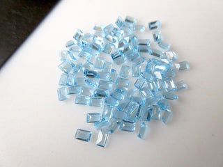 20 Pieces Wholesale 4x2mm Natural Swiss Blue Topaz Faceted Emerald Cut Loose Gemstones BB352