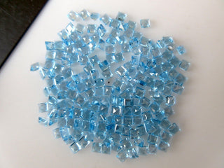 20 Pieces 2mm Natural Swiss Blue Topaz Faceted Princess Cut Loose Gemstones BB357