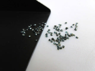 25 Pieces 1mm Blue Rose Cut Diamond Loose, Blue Diamond Rose Cut, Faceted Diamond Flat Back Cabochon, DDS496/6