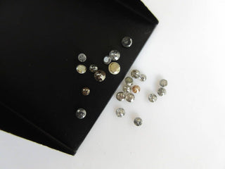 Set Of 5, 2.5mm To 4mm Salt And Pepper Rose Cut Diamond Loose, Natural Grey Black Faceted Flat Back Diamond Rose Cut , DDS496/10