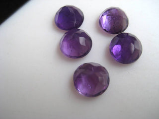 10 Pieces 8mm Each Natural Amethyst Round Shaped Faceted Loose Gemstones BB384